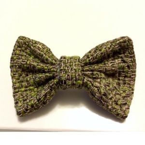 Pesto Green Woven Hair Bow